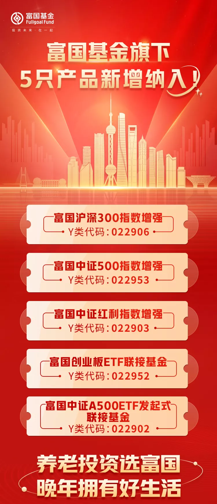 个人养老金制度全面实施并扩容——公司旗下5 只指数基金成功入选